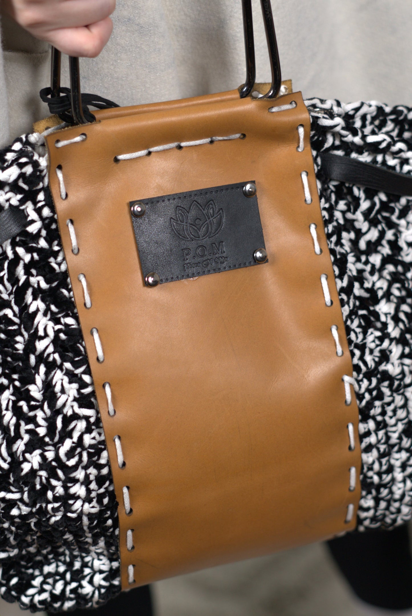 Black Chess Stitched Pouch