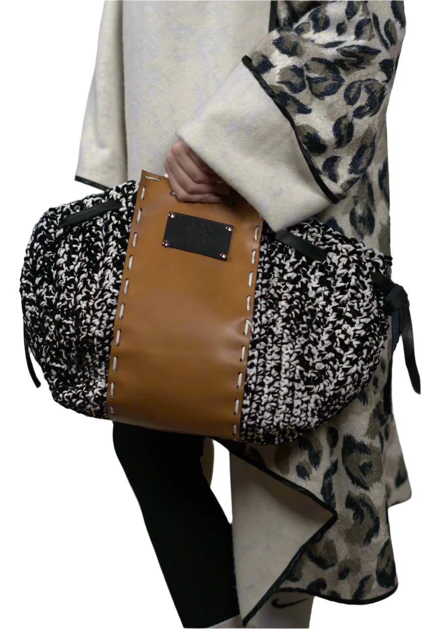 Black Chess Stitched Pouch
