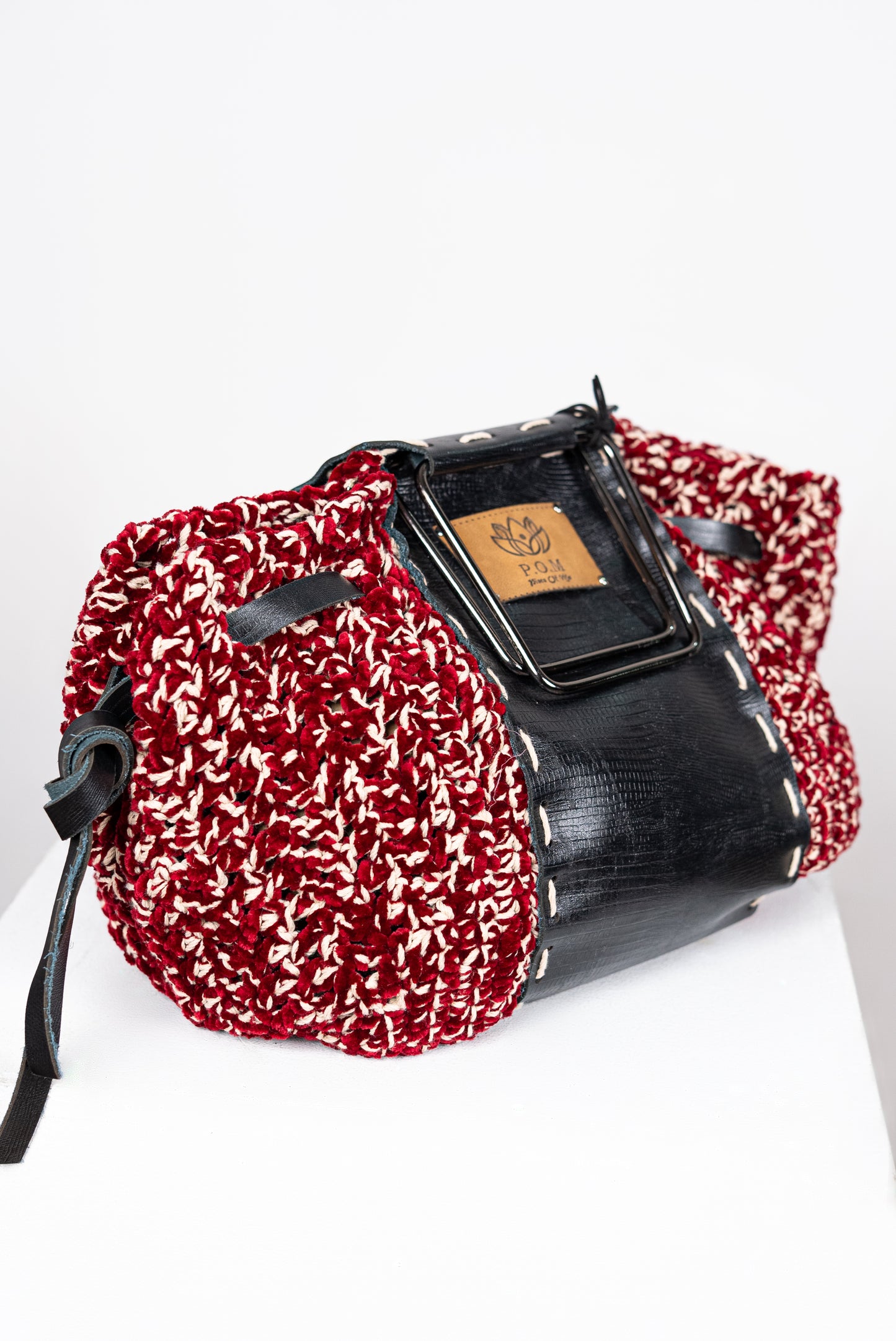 Burgundy Chess Stitched Pouch