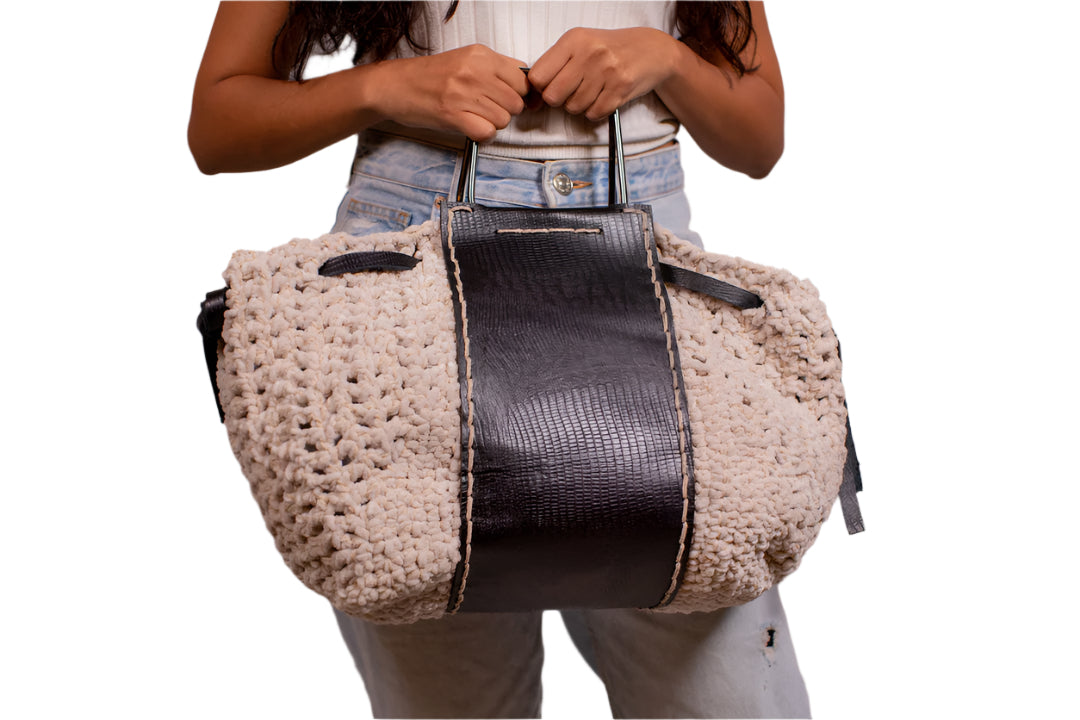 Ivory Stitched Pouch
